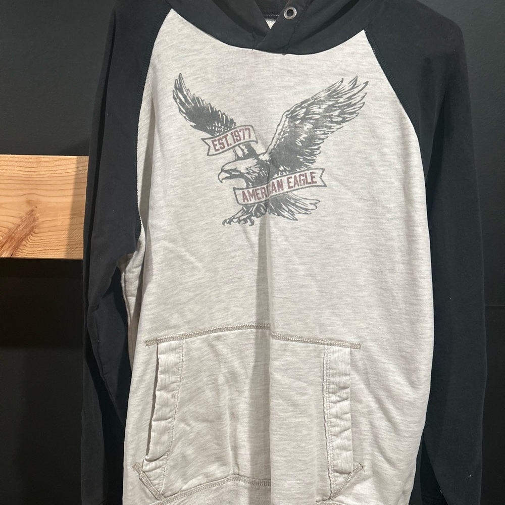 American Eagle Outfitters Black and Gray Hoodie